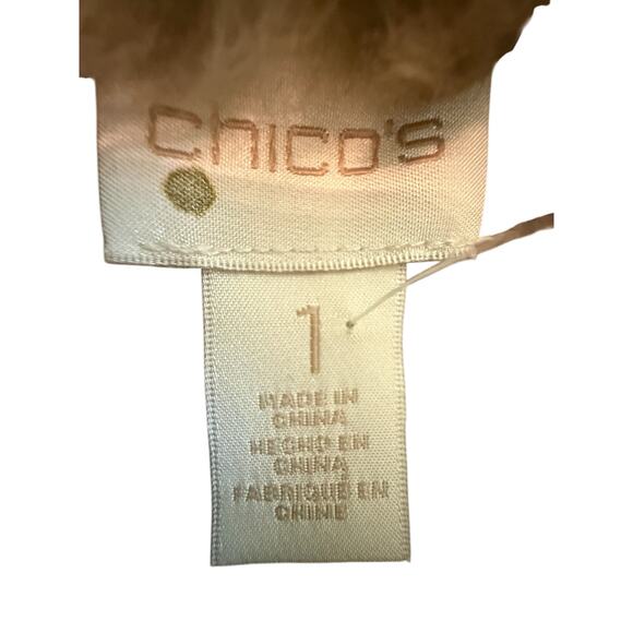 Chico’s Faux Fur Vest/Sweater Open Weaave Gray & Silver Metallic Thread.1 (8-10) - Picture 3 of 11